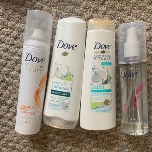 Dove shampoo and conditioner hairspray bundle